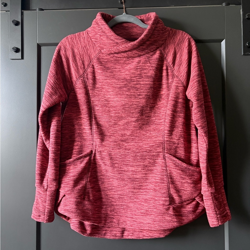St. John's Bay Heathered Rose Cowl Neck Fleece Pullover